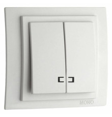 Выключатель двухклавишный с подсветкой без рамки Mono Electric Despina / Larissa 500-001925-103