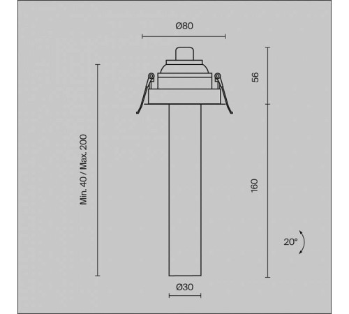 Встраиваемый светильник Maytoni Focus T C140RS-L200-7W4K-B