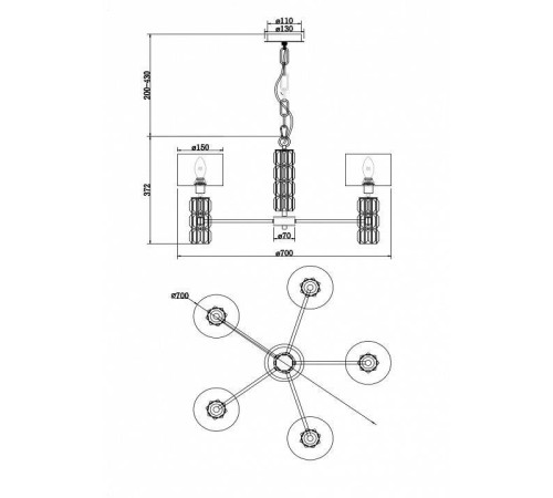 Подвесная люстра Maytoni Talento DIA008PL-05CH