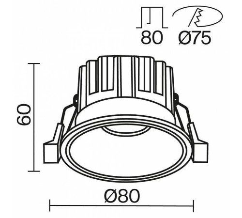 Встраиваемый светильник Maytoni Round DL058-12W-DTW-B
