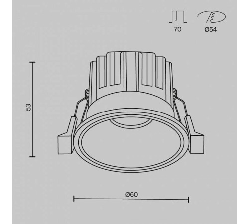 Встраиваемый светильник Maytoni Round DL058-7W2.7K-B