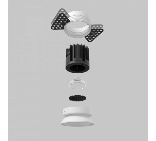 Встраиваемый светильник Maytoni Round DL058-7W2.7K-TRS-W