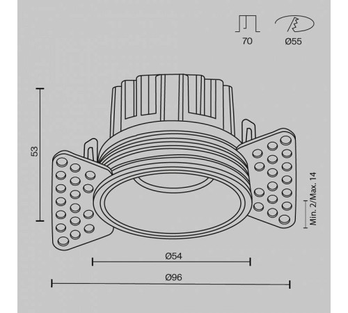 Встраиваемый светильник Maytoni Round DL058-7W2.7K-TRS-W