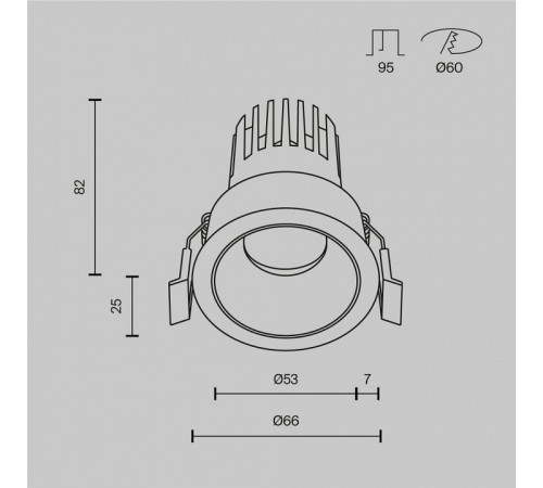 Встраиваемый светильник Maytoni DL115-10W-3K-B