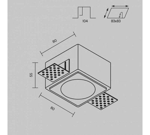 Встраиваемый светильник Maytoni Gyps Modern DL123-GU10-01-W