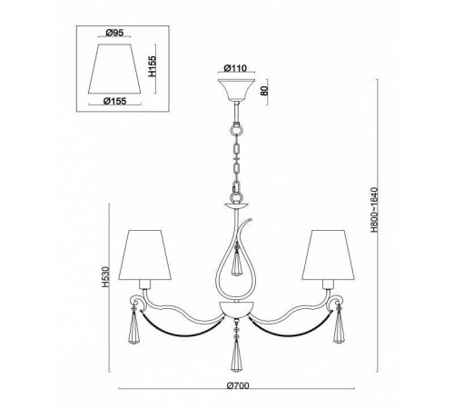 Подвесная люстра Freya Madeline FR2019PL-05BS