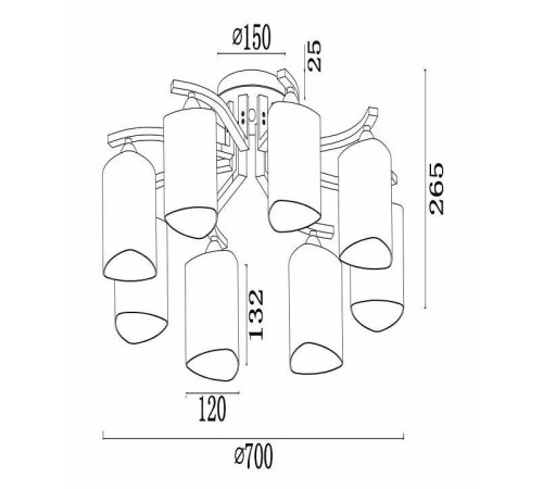 Потолочная люстра Freya Sol FR5454CL-08CH