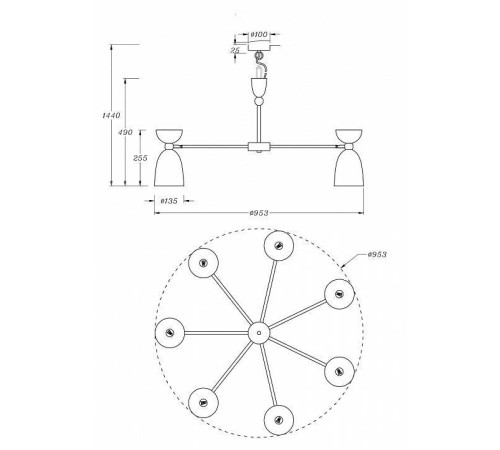 Подвесная люстра Maytoni Cloches MOD113PL-07W