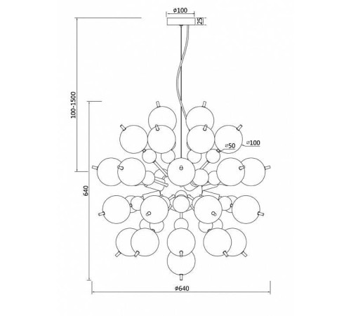 Подвесная люстра Maytoni Bolla 8 ламп MOD133PL-08BS