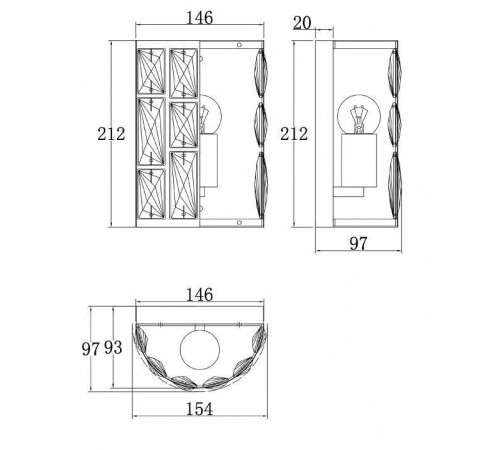 Накладной светильник Maytoni Gelid MOD184-WL-01-CH
