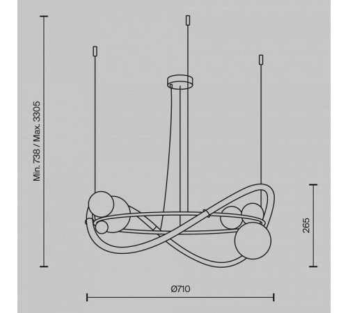Подвесной светильник Maytoni Oasis MOD289PL-L44BS3K