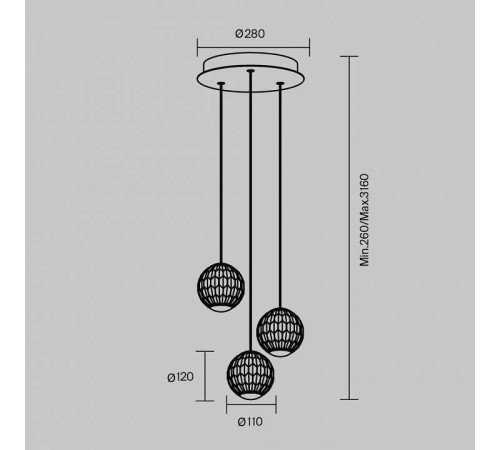Подвесной светодиодный светильник Maytoni Sapphire MOD293PL-L18BS3K