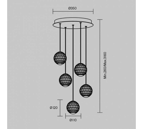 Подвесная люстра Maytoni Sapphire MOD293PL-L30BS3K