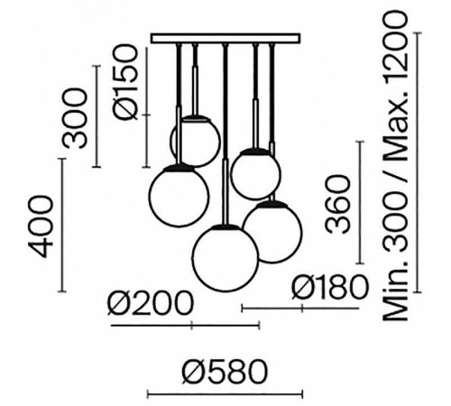 Подвесной светильник Maytoni Basic form 5xG9 MOD321PL-05B