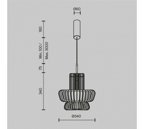 Подвесной светильник Maytoni Namiki MOD465PL-L12BK3