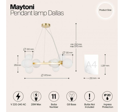 Подвесная люстра Maytoni Dallas MOD545PL-11BS