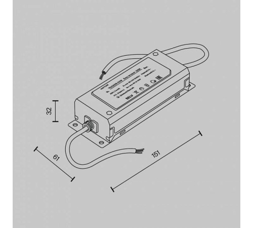 Блок питания с проводом Maytoni Power Supply Parity TRA130DR-100W
