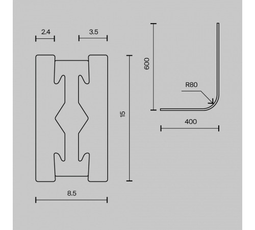 Трек подвесной Maytoni Accessories for tracks Flarity TRX154-RC80-PT