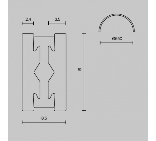 Трек подвесной Maytoni Busbar trunkings Flarity TRX154-SR-D650-PT