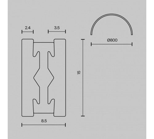 Трек подвесной Maytoni Busbar trunkings Flarity TRX154-SR-D800-PT