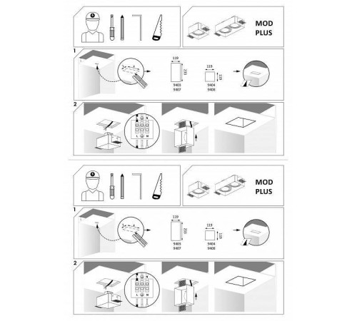 Встраиваемый светильник Nowodvorski Mod Plus 9404
