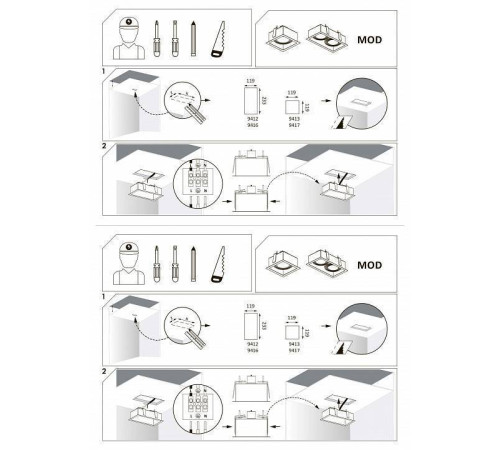 Встраиваемый светильник Nowodvorski Mod 9417