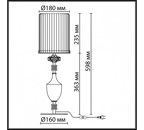 Настольная лампа декоративная Odeon Light Terra 5414/1TA