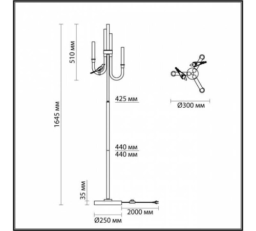 Торшер Odeon Light Lark 5431/12FL