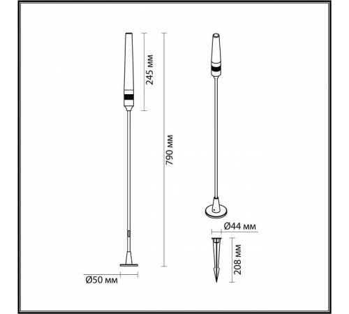 Наземный низкий светильник Odeon Light Canna 7020/4GL
