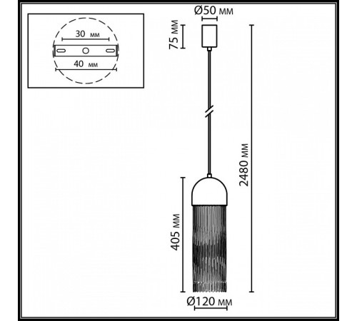 Подвесной светильник Odeon Light CORK 7073/1
