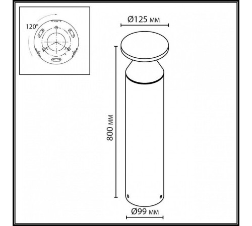 Наземный низкий светильник Odeon Light NATURE 7119/12GLA