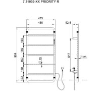 Полотенцесушитель электрический Allen Brau PRIORITY R 904x475 мм черный матовый 7.31002-31