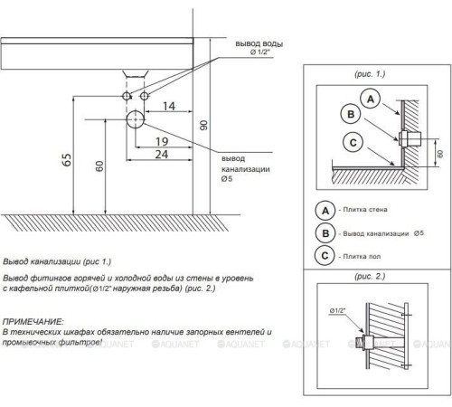 Раковина Dolomite Фишка 60 R 00237652
