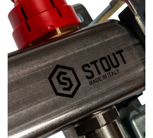 Коллекторная группа из нержавеющей стали с расходомерами STOUT 10 выходов SMS 0917 000010