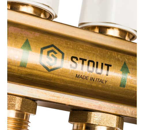 Коллектор распределительный латунный с расходомерами STOUT 10 выходов SMB 0473 000010