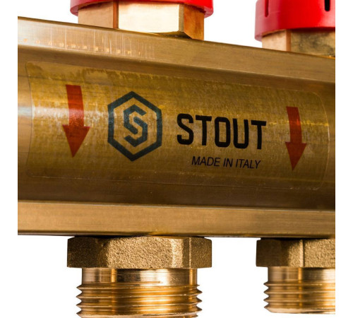 Коллектор распределительный латунный с расходомерами STOUT 11 выходов SMB 0473 000011