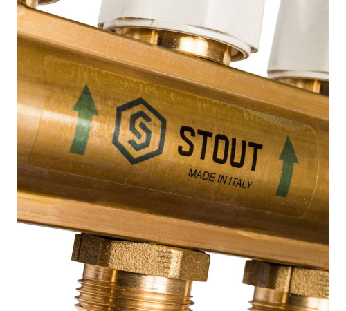 Коллектор распределительный латунный с расходомерами STOUT 11 выходов SMB 0473 000011