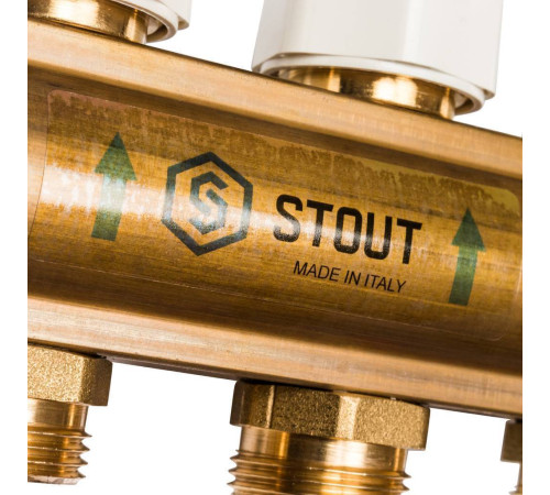 Коллектор распределительный латунный с расходомерами STOUT 12 выходов SMB 0473 000012