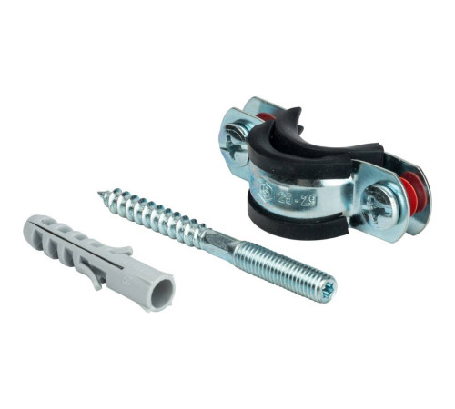 Комплект STOUT хомут с гайкой, шпилька-шуруп и дюбель 3/4 (25-29 мм) SAC-0020-100034