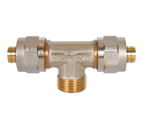 Тройник-переходник обжимной STOUT с наружной резьбой 16х1/2х16 SFS-0011-001216