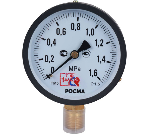 Манометр стандартный Росма ТМ-510Р 100 мм 1.6 МПа G1/2 150 °C 00000006833