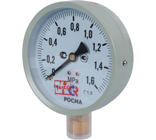 Манометр радиальный РОСМА ТМ-510Р.00 100 мм 1.6 МПа G1/2 00000006818