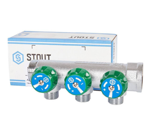Коллектор регулирующий STOUT 3 выхода 1 x 1/2 SMB-6850-011203