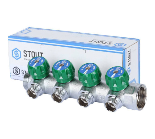 Коллектор регулирующий STOUT 1 4 отвода 1/2 SMB-6850-011204