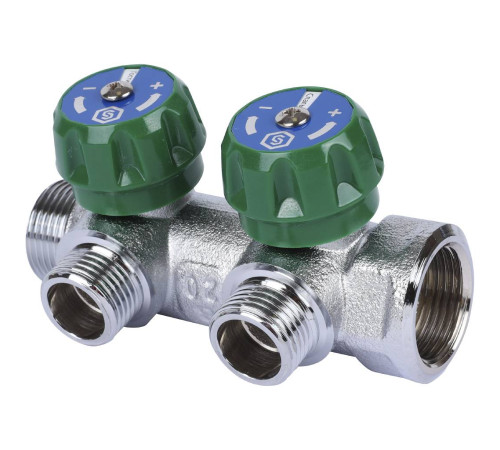 Коллектор регулирующий STOUT 3/4 2 отвода 1/2 плоское уплотнение SMB-6849-341202