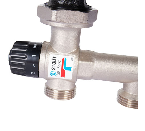 Насосно-смесительный узел STOUT SDG-0120 20-55°C с насосом Grundfos UPSO 25-65 130 мм SDG-0120-005011