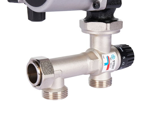Насосно-смесительный узел STOUT SDG-0120 20-55°C с насосом Grundfos UPSO 25-65 130 мм SDG-0120-005011