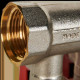 Коллектор с шаровыми кранами STOUT 1 x 1/2 на 2 выхода красные ручки SMB 6210 011202