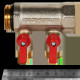Коллектор с шаровыми кранами STOUT 1 x 1/2 на 2 выхода красные ручки SMB 6210 011202