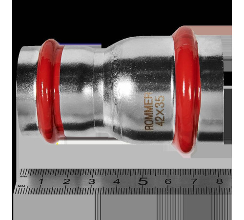 Муфта переходная ROMMER из нержавеющей стали пресс 42х35 мм RSS-0018-004235